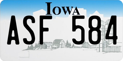 IA license plate ASF584