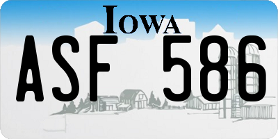 IA license plate ASF586