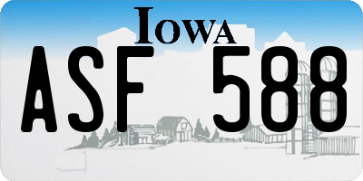 IA license plate ASF588