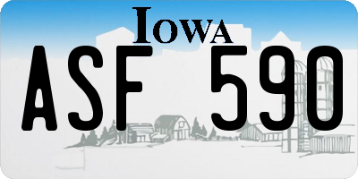 IA license plate ASF590