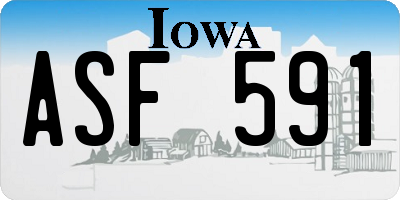 IA license plate ASF591
