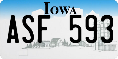 IA license plate ASF593