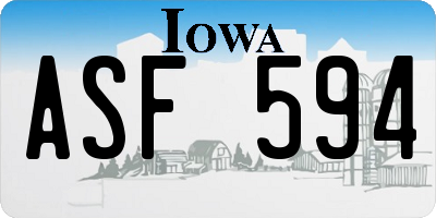 IA license plate ASF594