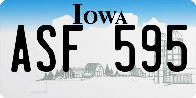 IA license plate ASF595