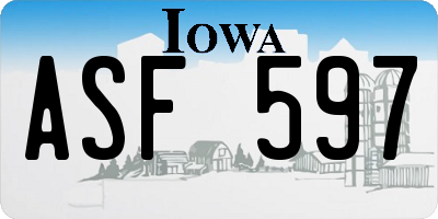 IA license plate ASF597