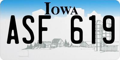 IA license plate ASF619