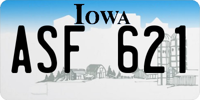 IA license plate ASF621