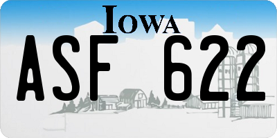 IA license plate ASF622