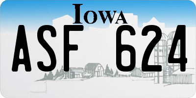 IA license plate ASF624