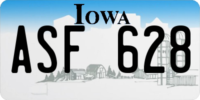 IA license plate ASF628