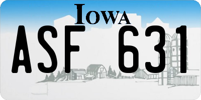 IA license plate ASF631