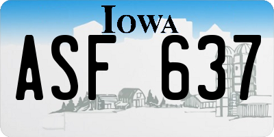 IA license plate ASF637