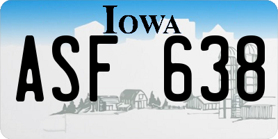 IA license plate ASF638