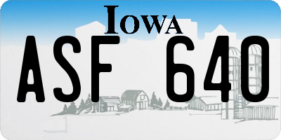 IA license plate ASF640