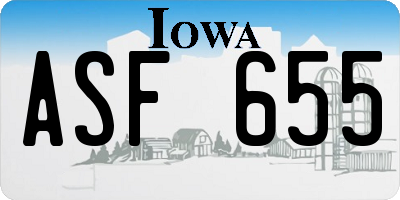 IA license plate ASF655