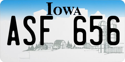 IA license plate ASF656