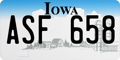 IA license plate ASF658