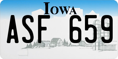 IA license plate ASF659