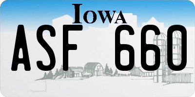 IA license plate ASF660