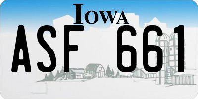 IA license plate ASF661