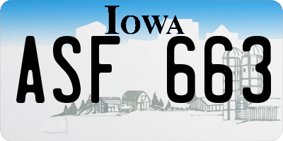 IA license plate ASF663