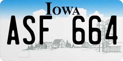 IA license plate ASF664