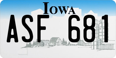IA license plate ASF681