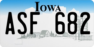 IA license plate ASF682