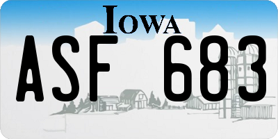 IA license plate ASF683