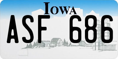 IA license plate ASF686