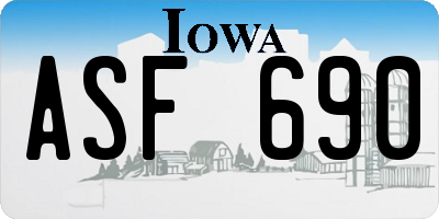 IA license plate ASF690