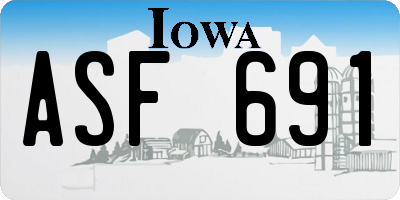IA license plate ASF691