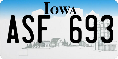 IA license plate ASF693