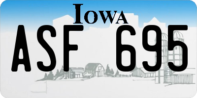 IA license plate ASF695