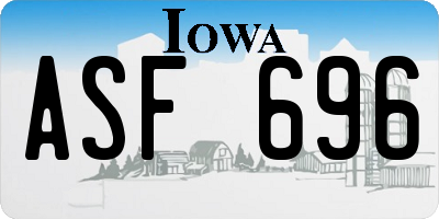 IA license plate ASF696