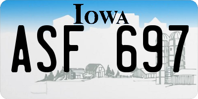 IA license plate ASF697