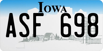 IA license plate ASF698