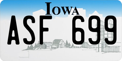 IA license plate ASF699