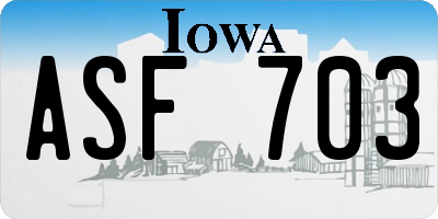 IA license plate ASF703