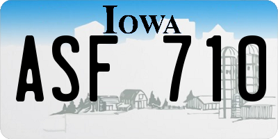 IA license plate ASF710