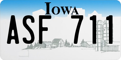 IA license plate ASF711