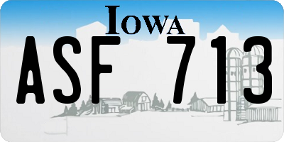 IA license plate ASF713