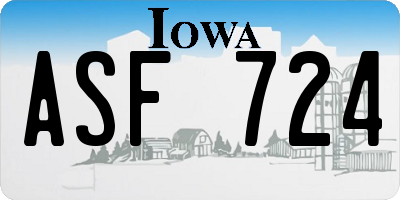 IA license plate ASF724