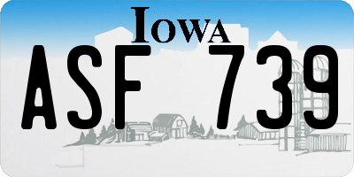 IA license plate ASF739