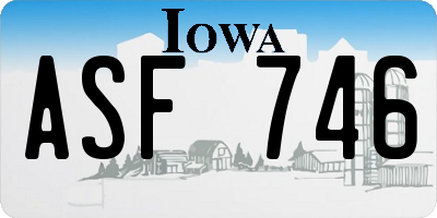 IA license plate ASF746