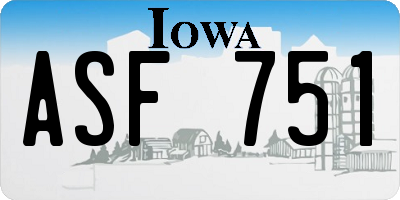 IA license plate ASF751