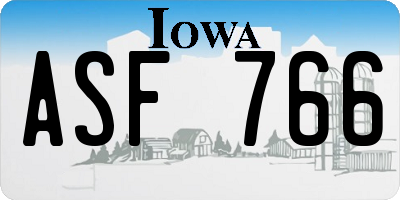 IA license plate ASF766