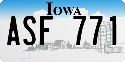IA license plate ASF771