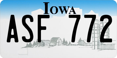 IA license plate ASF772