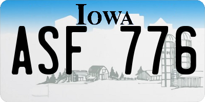 IA license plate ASF776